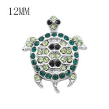 12MM design metal peacock snap with Green rhinestone KS7081-S snaps jewelry