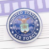 20MM  design Air force logo Painted enamel metal C5912 print charms Blue