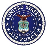20MM  design Air force logo Painted enamel metal C5912 print charms Blue