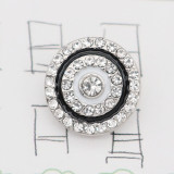 12MM design Round metal charms snap with White rhinestone enamel KS7113-S snaps jewelry