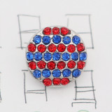 12MM design Round metal charms snap with Blue and red rhinestone KS7089-S snaps jewelry