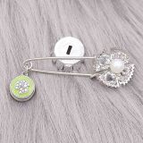 12MM design Flowers metal charms snap With colorful rhinestones Green enamel KS7110-S snaps jewelry