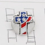 12MM design Round Cross metal charms snap with White rhinestone KS7107-S snaps jewelry