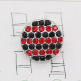12MM design Round metal charms snap with Black and red rhinestone KS7090-S snaps jewelry