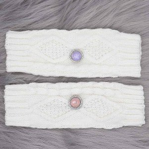 Knitted gloves fit 20mm snap button KB9796 White