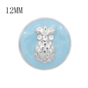 12MM design Pineapple metal charms snap Blue enamel KS7096-S snaps jewelry