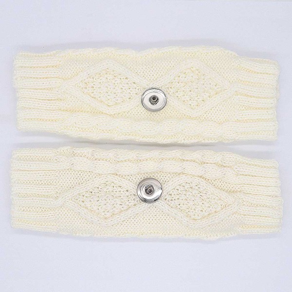 Knitted gloves fit 20mm snap button KB9796 White