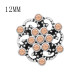 12MM design Flowers metal snap with Orange rhinestone KS7117-S snaps jewelry