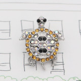 12MM design Tortoise metal charms snap with Yellow, white and black rhinestone KS7097-S snaps jewelry