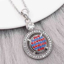 12MM design Round metal charms snap with Blue and red rhinestone KS7089-S snaps jewelry