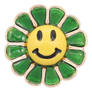  20MM Gold snap Smile Yellow enamel KC8086 charms snaps jewelry