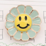 20MM Gold snap Smile Yellow enamel KC8087 charms snaps jewelry