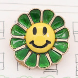  20MM Gold snap Smile Yellow enamel KC8086 charms snaps jewelry