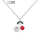 pendant Necklace with Green rhinestones And red pearls 42cm chain KS1293-S fit 12MM snaps jewelry