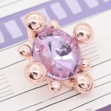 20MM  snap rose-gold plated with purple rhinestone charms KC8090 snaps jewelry