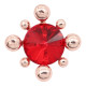 20MM  snap rose-gold plated with Red rhinestone charms KC8091 snaps jewelry