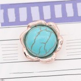 12MM design Rose Gold metal snap with Blue tophus KS7119-S charms snaps jewelry