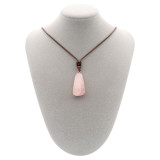 Natural Stone Necklace 10pcs/lot with 65cm Leather Chain