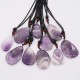Natural Stone Necklace 10pcs/lot with 65cm Leather Chain
