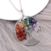 Natural stone-agate Tree of life Pendant of necklace fashion style jewelry