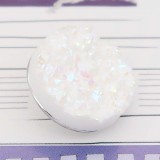 20MM Artificial Crystal snap Silver Plated with Rhinestone KC9219 White