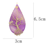 Natural stone-agate Tree of life Golden Pendant of necklace fashion style jewelry