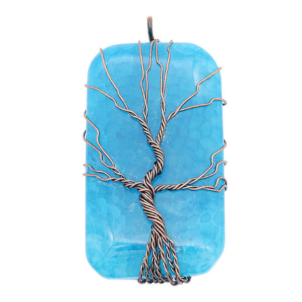 Natural stone-agate Tree of life copper Pendant of necklace fashion style jewelry