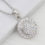 12MM design Round metal silver plated snap with colorful rhinestone KS7132-S charms snaps jewelry