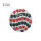 12MM Christmas design Round metal silver plated snap with green and red rhinestone KS7130-S charms snaps jewelry