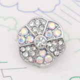 12MM design Round metal silver plated snap with colorful rhinestone KS7138-S charms snaps jewelry