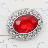 20MM design snap Silver Plated with red rhinestone  KC9231 charms snaps jewelry