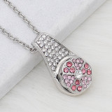 12MM design Round metal silver plated snap with pink rhinestone KS7137-S charms snaps jewelry