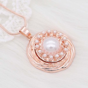 20MM design snap rose-gold plated white pearls charms KC8095 snaps jewelry