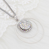 20MM design Round metal silver plated snap with White rhinestone KC8099 charms snaps jewelry