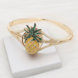 20MM Pineapple snap gold plated with yellow enamel charms KC8097 snaps jewelry