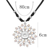 Necklace 80cm leather chain KC1317 fit 20MM chunks snaps jewelry