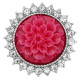 20MM Flowers snap silver Plated with rhinestone and red resin KC9235 charms snaps jewelry