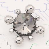 20MM design snap silver plated with gray rhinestone charms KC8088 snaps jewelry