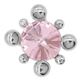 20MM design snap silver plated with pink rhinestone charms KC8088 snaps jewelry