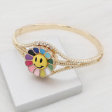 charms 20MM Gold snap Smile  enamel KC8098 charms Multicolor