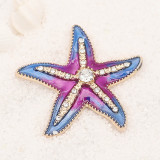 20MM Starfish snap gold Plated with  charms KC9238  Purple