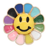 charms 20MM Gold snap Smile  enamel KC8098 charms Multicolor
