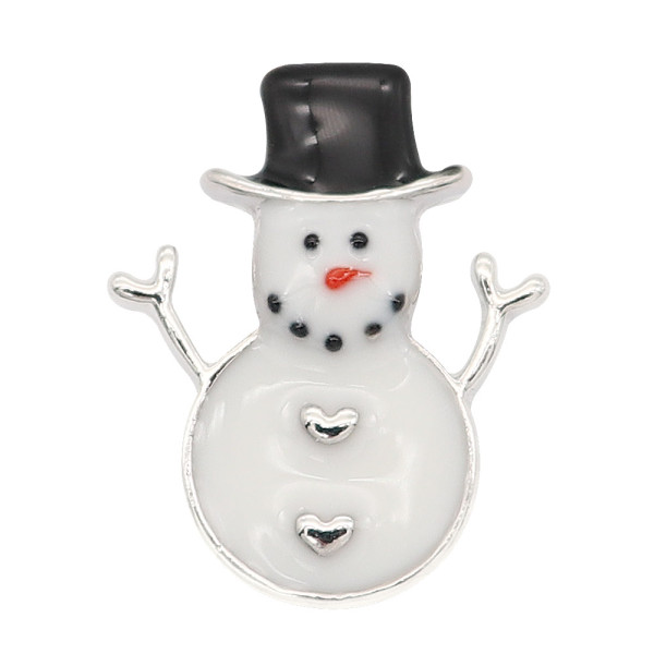 Christmas 20MM design Snowman enamel KC9255 snaps jewelry