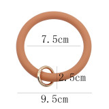 brown Silica gel Big ring bangle Key Ring Key Chain bracelet