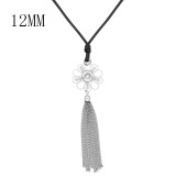 Necklace 60cm leather chain KS1295-S fit 12MM chunks snaps jewelry