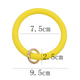 yellow Silica gel Big ring bangle Key Ring Key Chain bracelet
