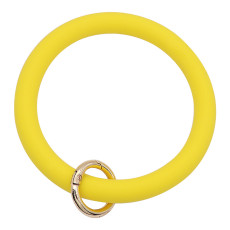 yellow Silica gel Big ring bangle Key Ring Key Chain bracelet