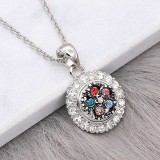 12MM design metal silver plated snap with colorful rhinestone KS7135-S charms Multicolor