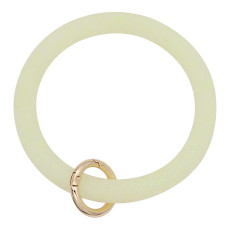 yellow shiny Silica gel Big ring bangle Key Ring Key Chain bracelet