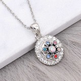 12MM design metal silver plated snap with colorful rhinestone KS7127-S charms Multicolor